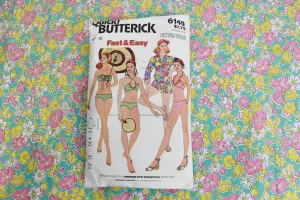 1970s Bikini and Cover Up Sewing Pattern Butterick 6149, Complete, Bust 32.5"