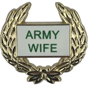 Army Wife Gold Wreath Pin