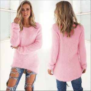 Autumn Winter Sweaters Women 2019 Knitted pink Oversized Sweater Female jumper Fashion Loose Casual Pullover Women Tops KDR87