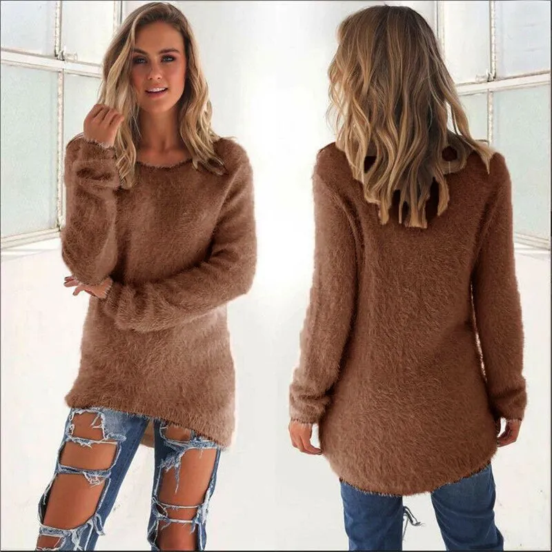 Autumn Winter Sweaters Women 2019 Knitted pink Oversized Sweater Female jumper Fashion Loose Casual Pullover Women Tops KDR87