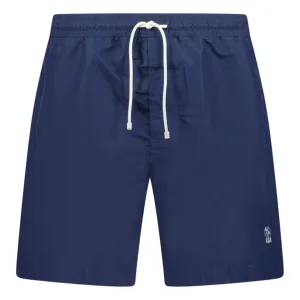 BRUNELLO CUCINELLI LOGO SWIM SHORTS NAVY