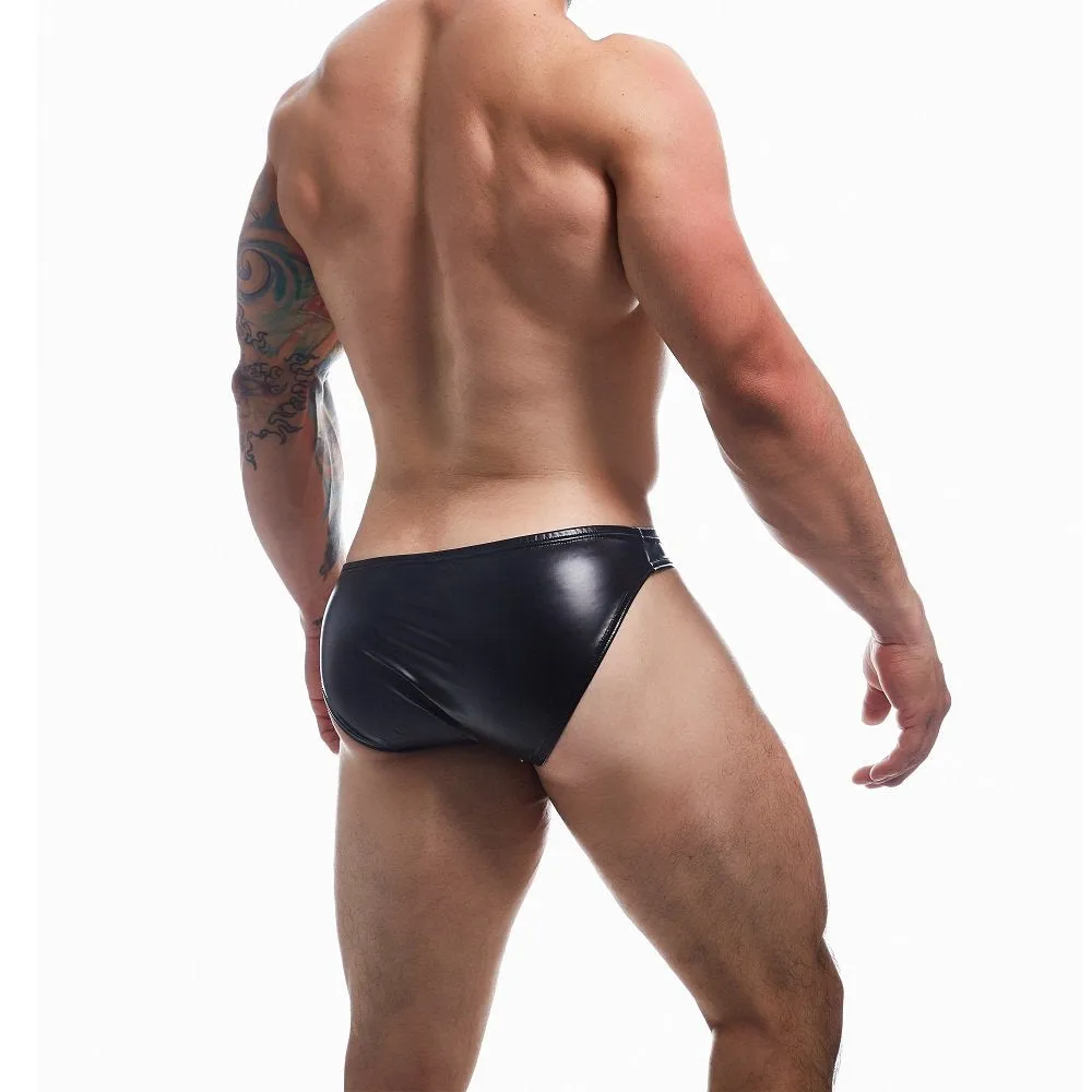 C4M Boost Black Leatherette Bikini Brief Extra Large