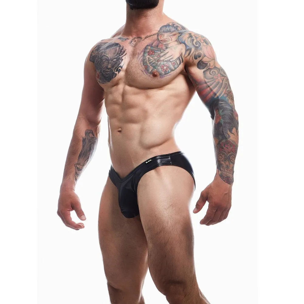 C4M Boost Black Leatherette Bikini Brief Extra Large