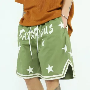 Casual Green Drawstring Shorts