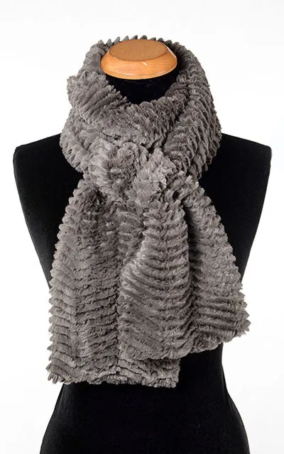 Classic Scarf - Chevron Faux Fur in Gray (Limited Availability)