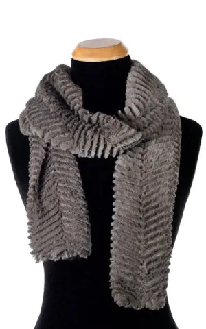 Classic Scarf - Chevron Faux Fur in Gray (Limited Availability)