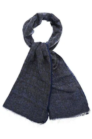 Faded Heart Print Denim Blue Scarf