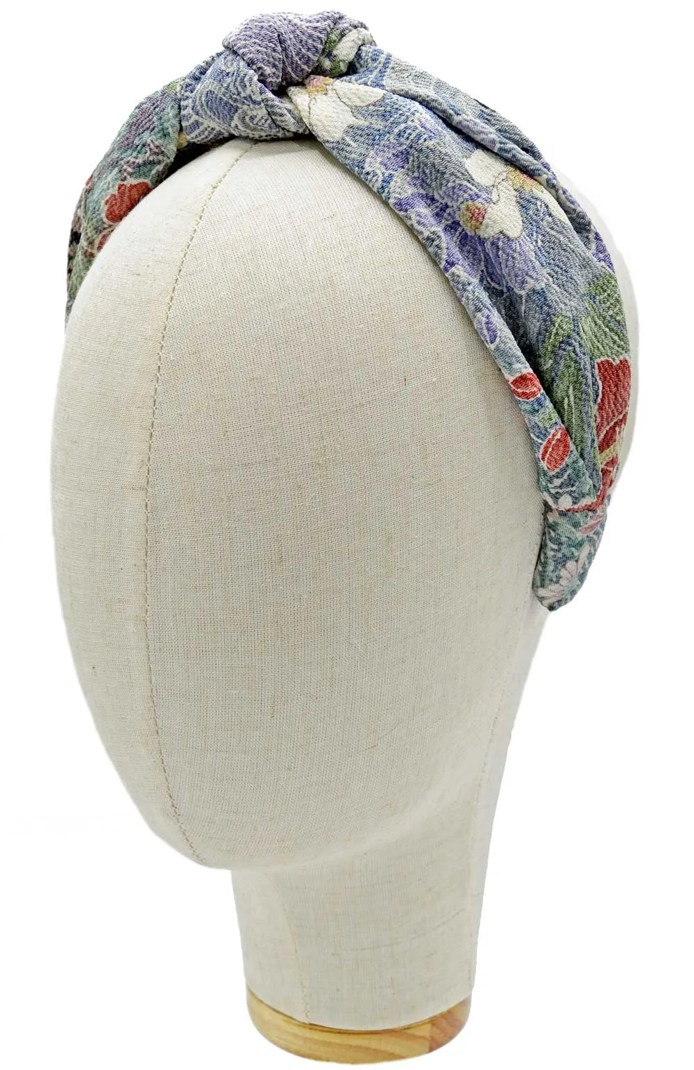 Floral Japanese kimono silk - knot headband. Limited edition.