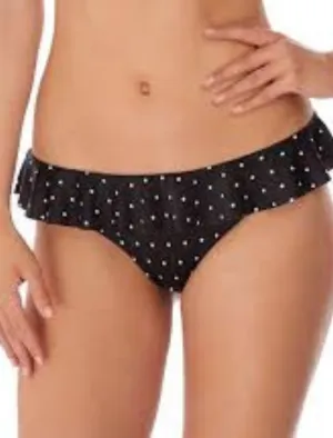 Freya Jewel Cove Italini With Frill Swim Bottom Black | Black Polka Dot Bikini Briefs