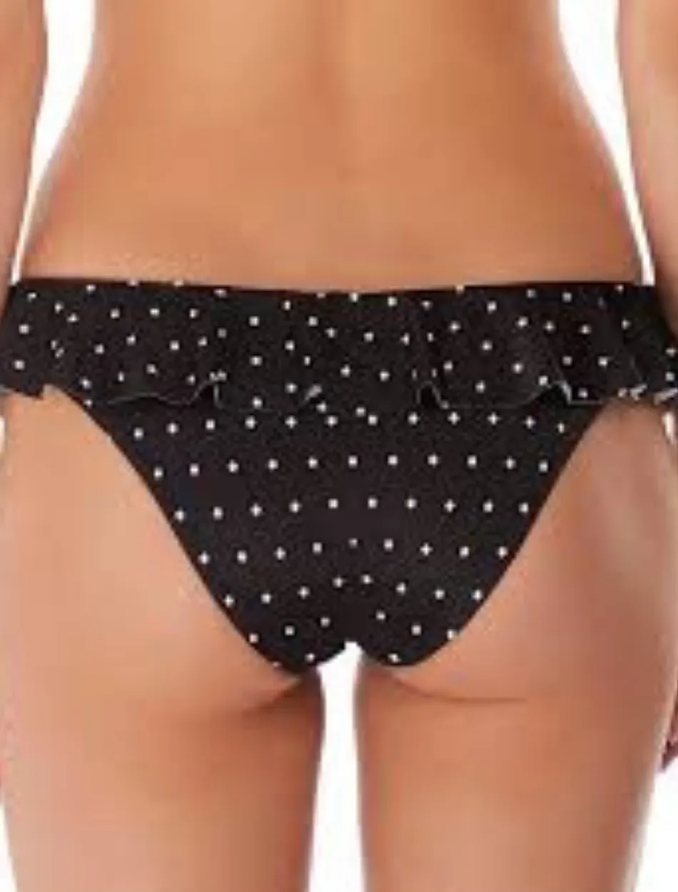 Freya Jewel Cove Italini With Frill Swim Bottom Black | Black Polka Dot Bikini Briefs