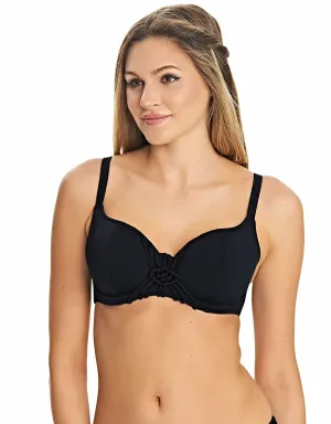 Freya Macrame Uw Sweetheart Padded Bikini Top, Black