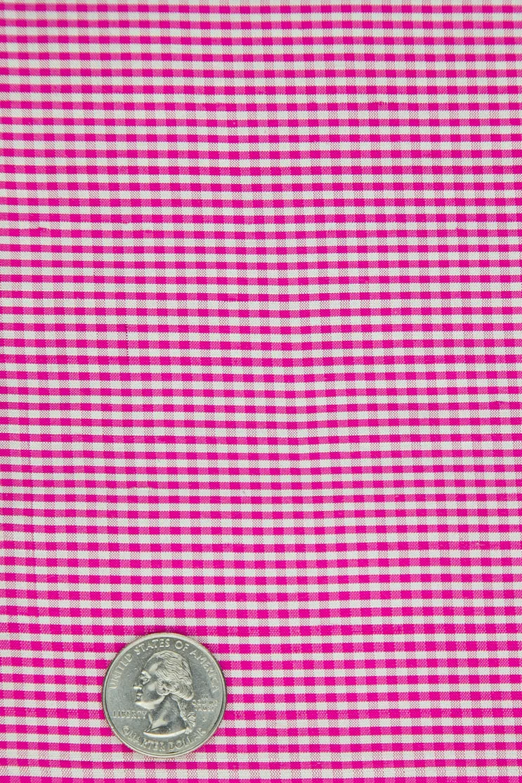 Fuchsia Gingham Shantung 608 Fabric