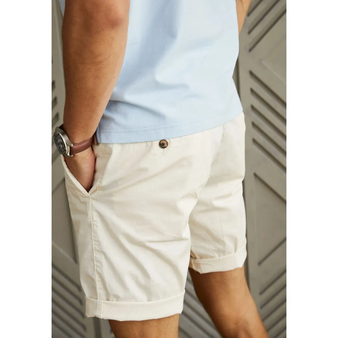 Fynch-Hatton Casual Fit Stretch Chino Shorts 14132810 Offwhite