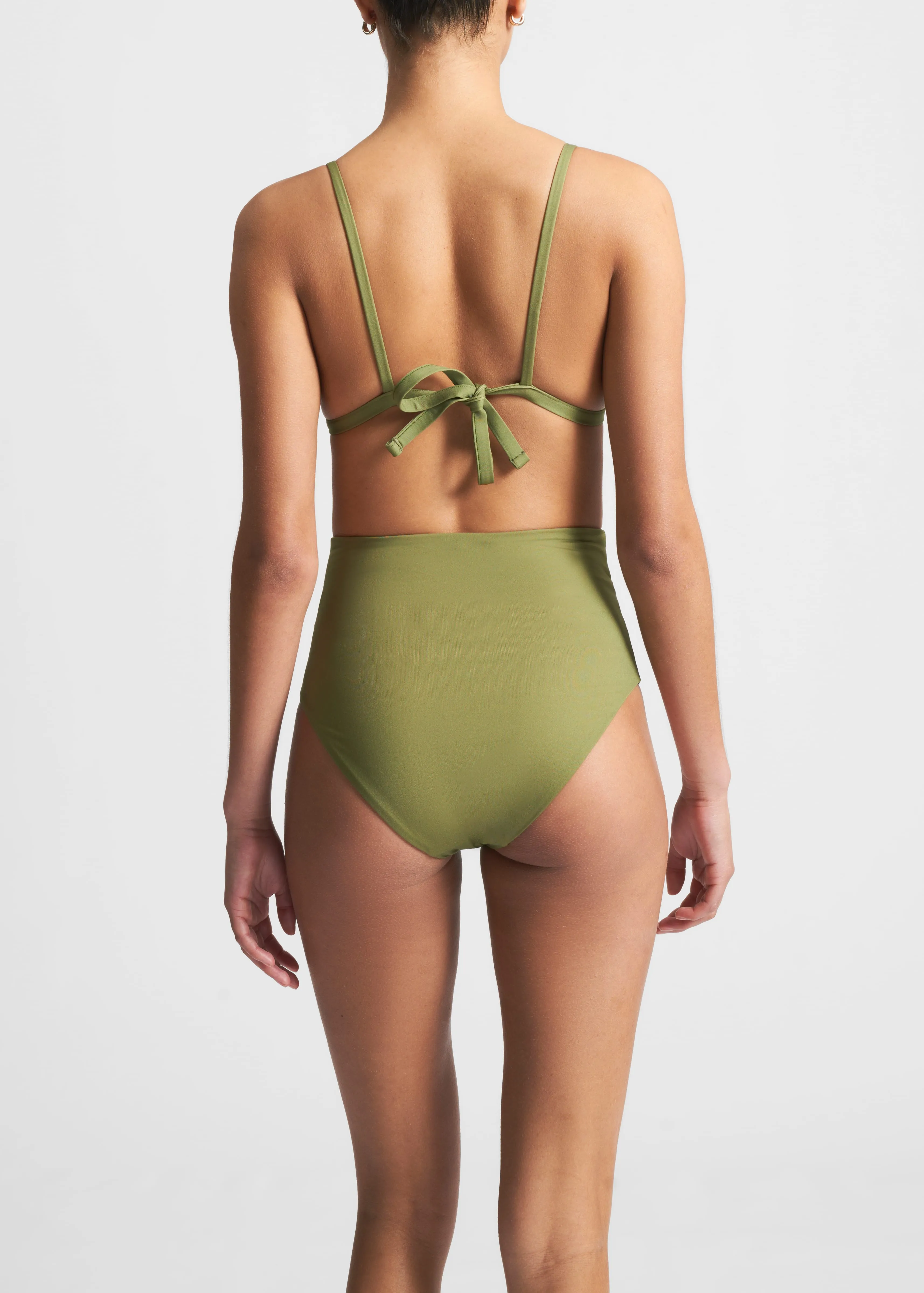 Genoa Triangle Bikini Top Moss Green