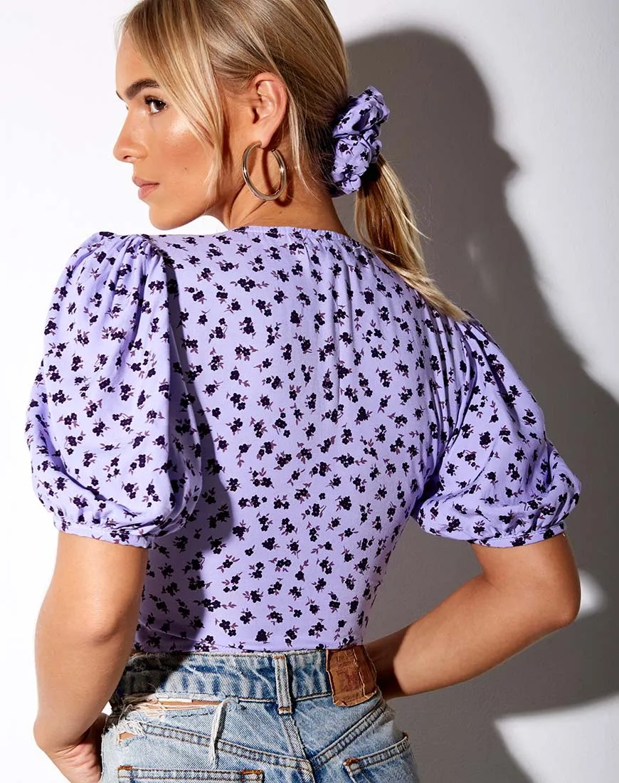 Glarie Crop Top in Dainty Daisy Lilac