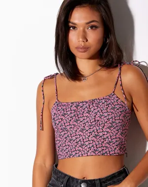 Hemary Crop Top in Floral Fun Pink