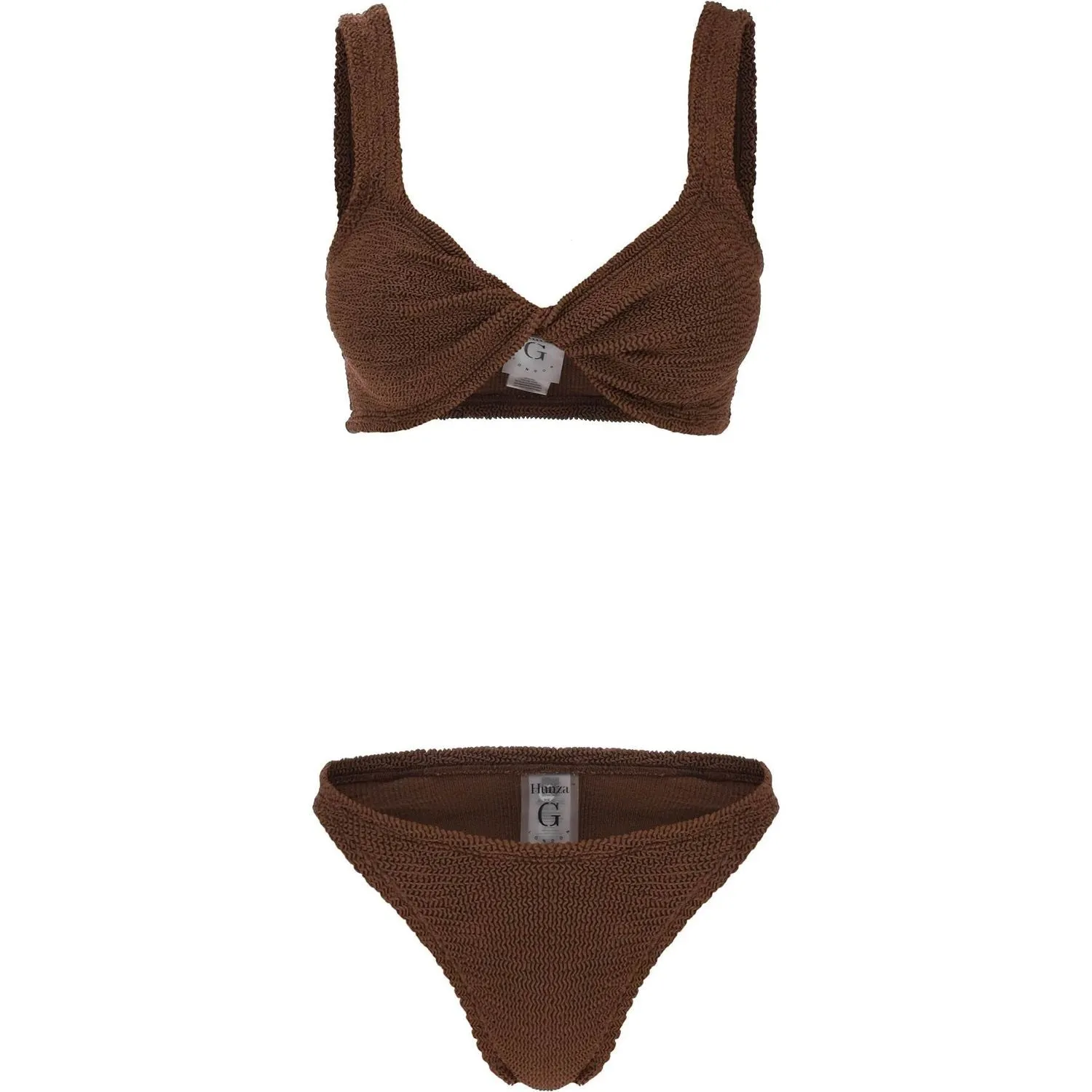 Hunza G. juno metallic-effect bikini set