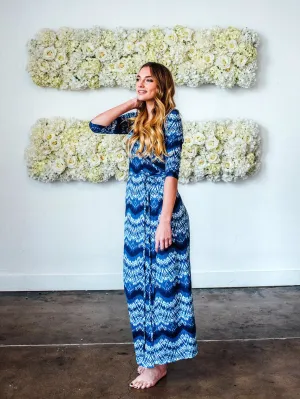 Marisol Wrap Maxi Dress Blue