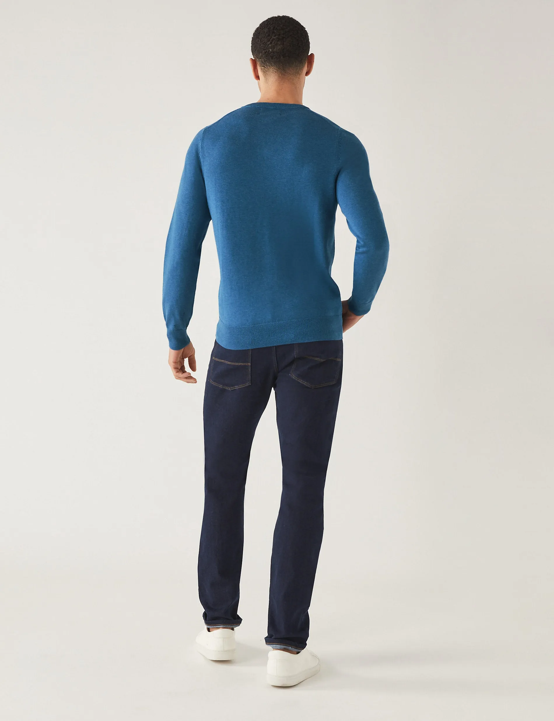 Marks & Spencer Pure Cotton V-Neck Knitted Jumper