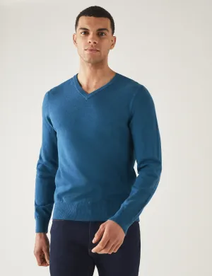 Marks & Spencer Pure Cotton V-Neck Knitted Jumper