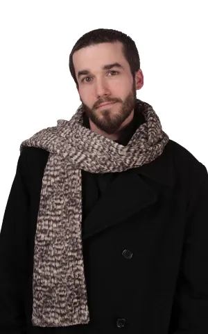 Men's Classic Scarf - Cobblestone in Brown/Cream Faux Fur (Only Standard Size Left!)