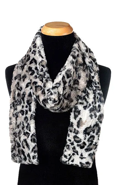 Men's Classic Scarf - Luxury Faux Fur Savannah Cat in Gray