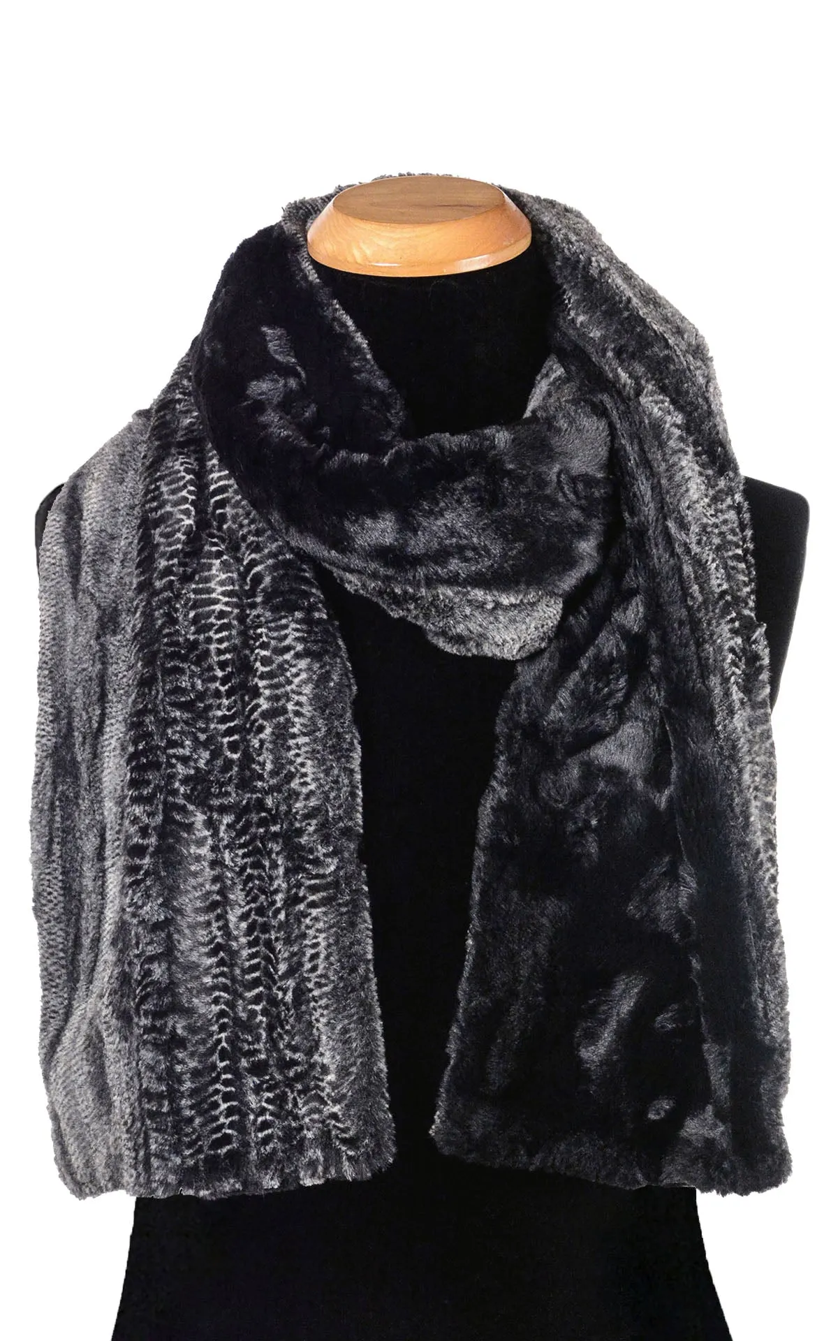 Men's Classic Scarf - Two-Tone, Luxury Faux Fur in Rattle N Shake