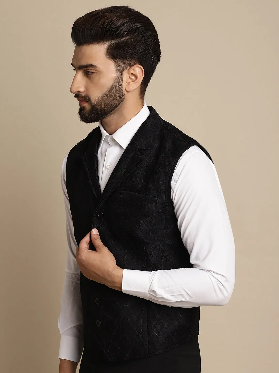 Men's Waistcoat With Notched Lapel - Even Apparels