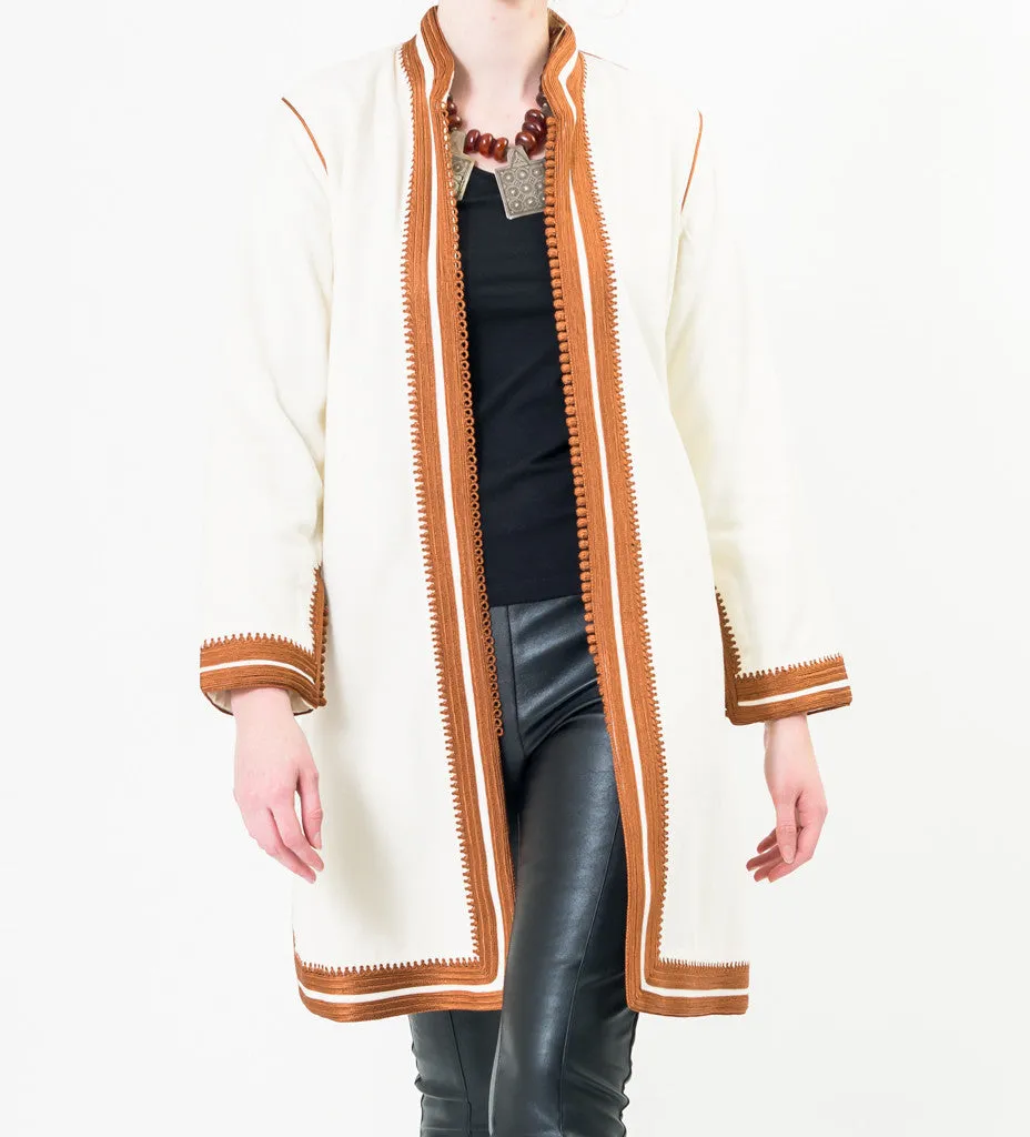 Moroccan Jacket: Copper on White