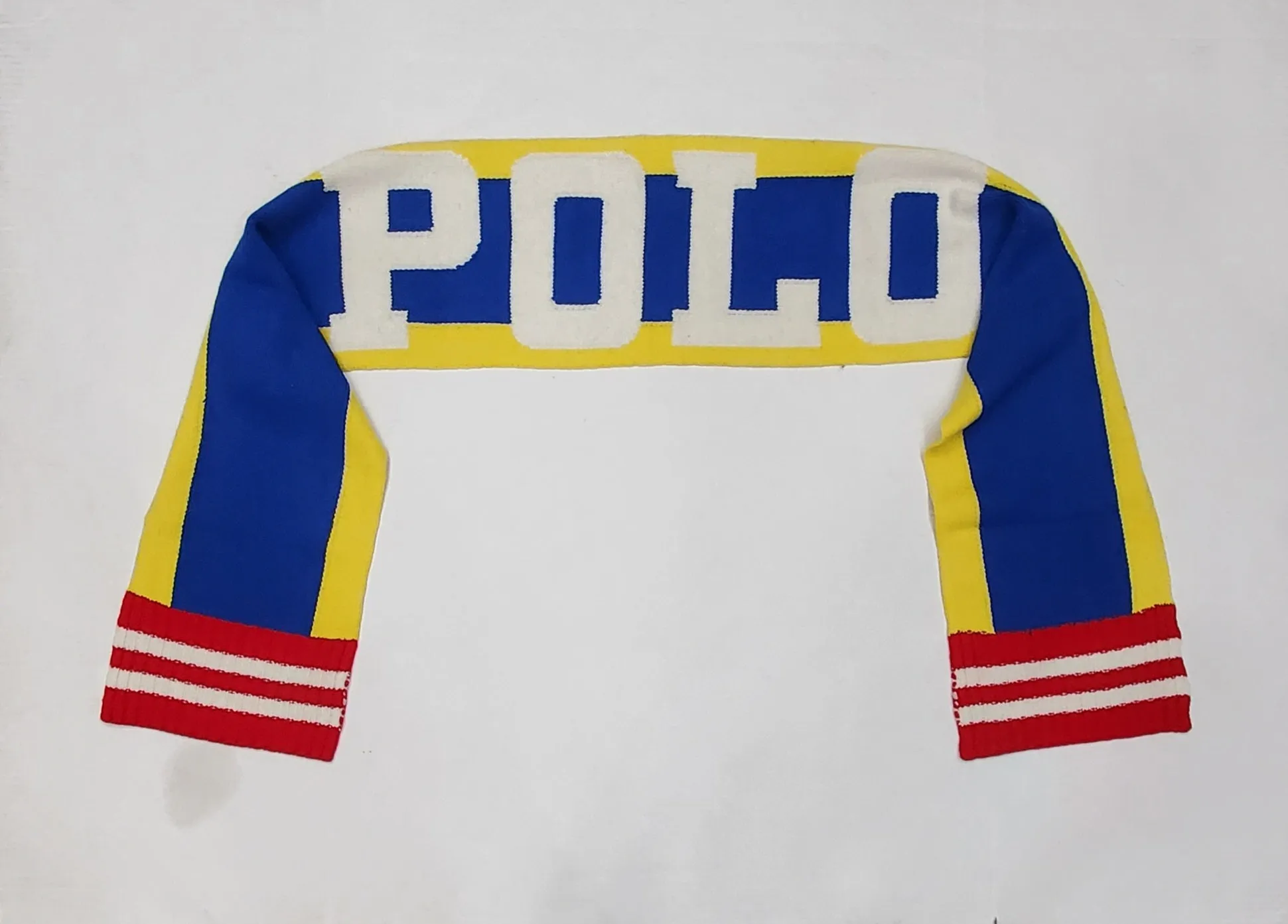 Nwt Polo Ralph Lauren Yellow/Red/Royal/White Spellout Scarf