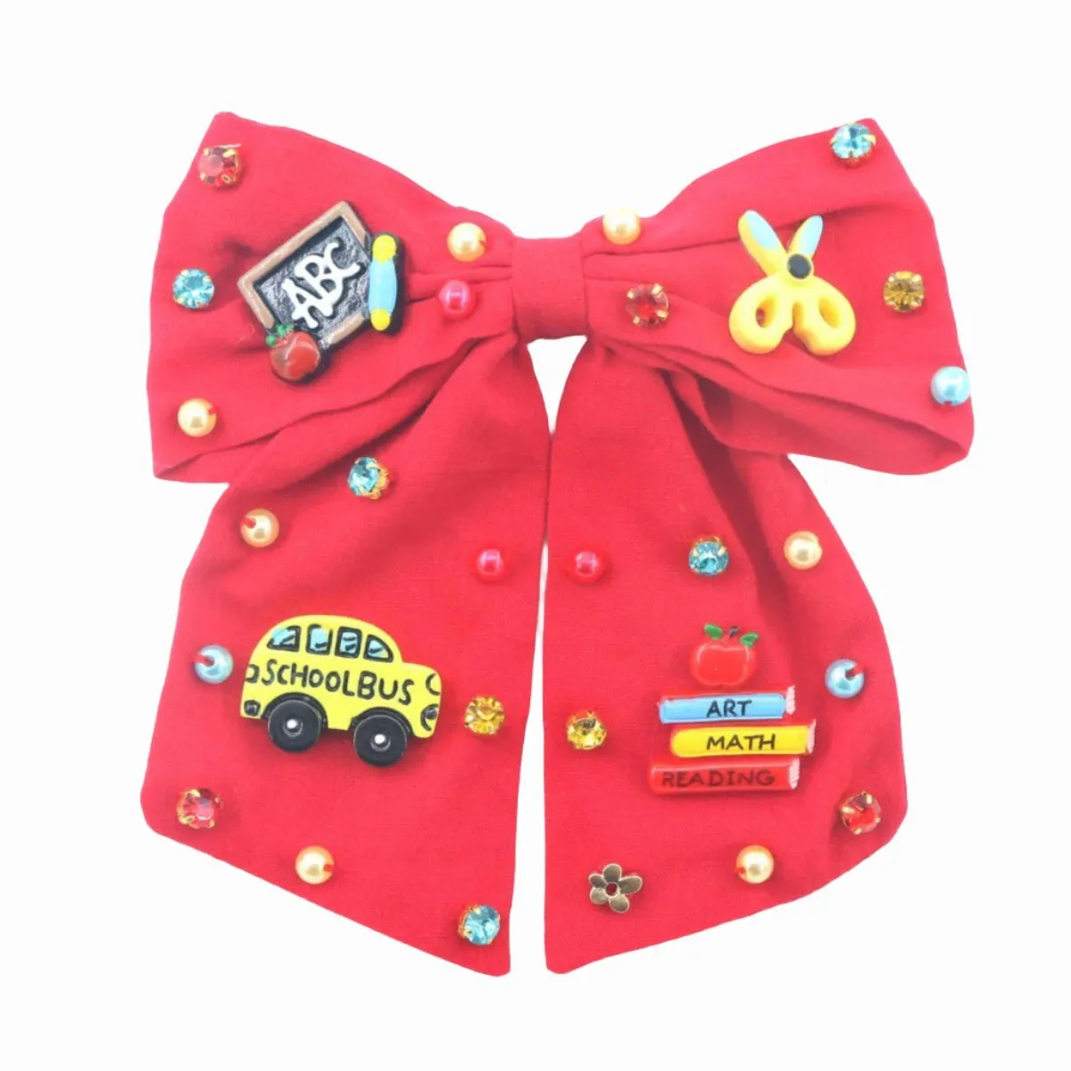 Poppyland Girls Hair Bow - BACK TO SCHOOL