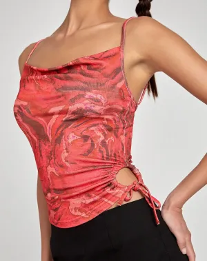 Pratiba Cami Top in Rose Petal Red