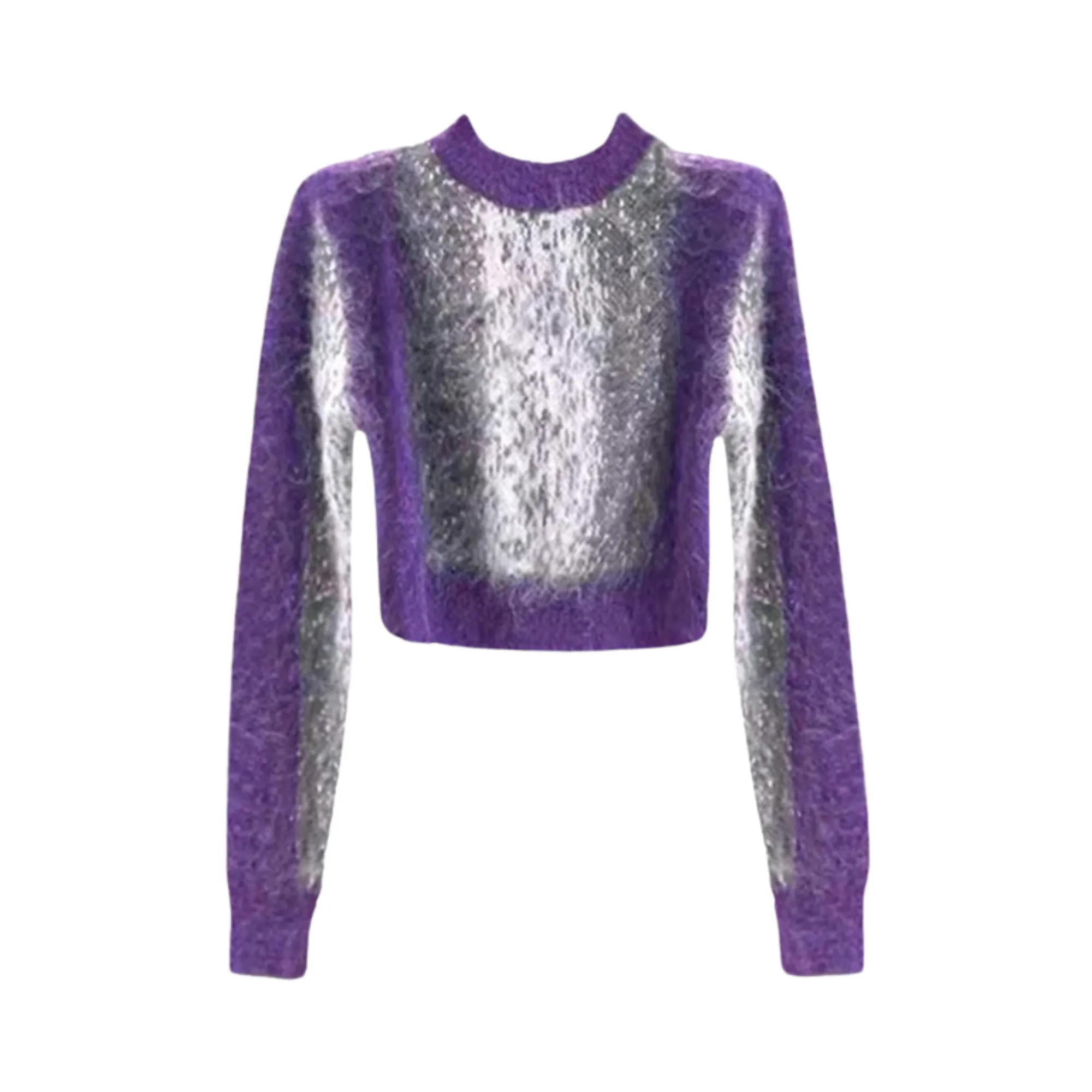 Pre Order:  Gradient Knitted Mohair Cropped Sweater