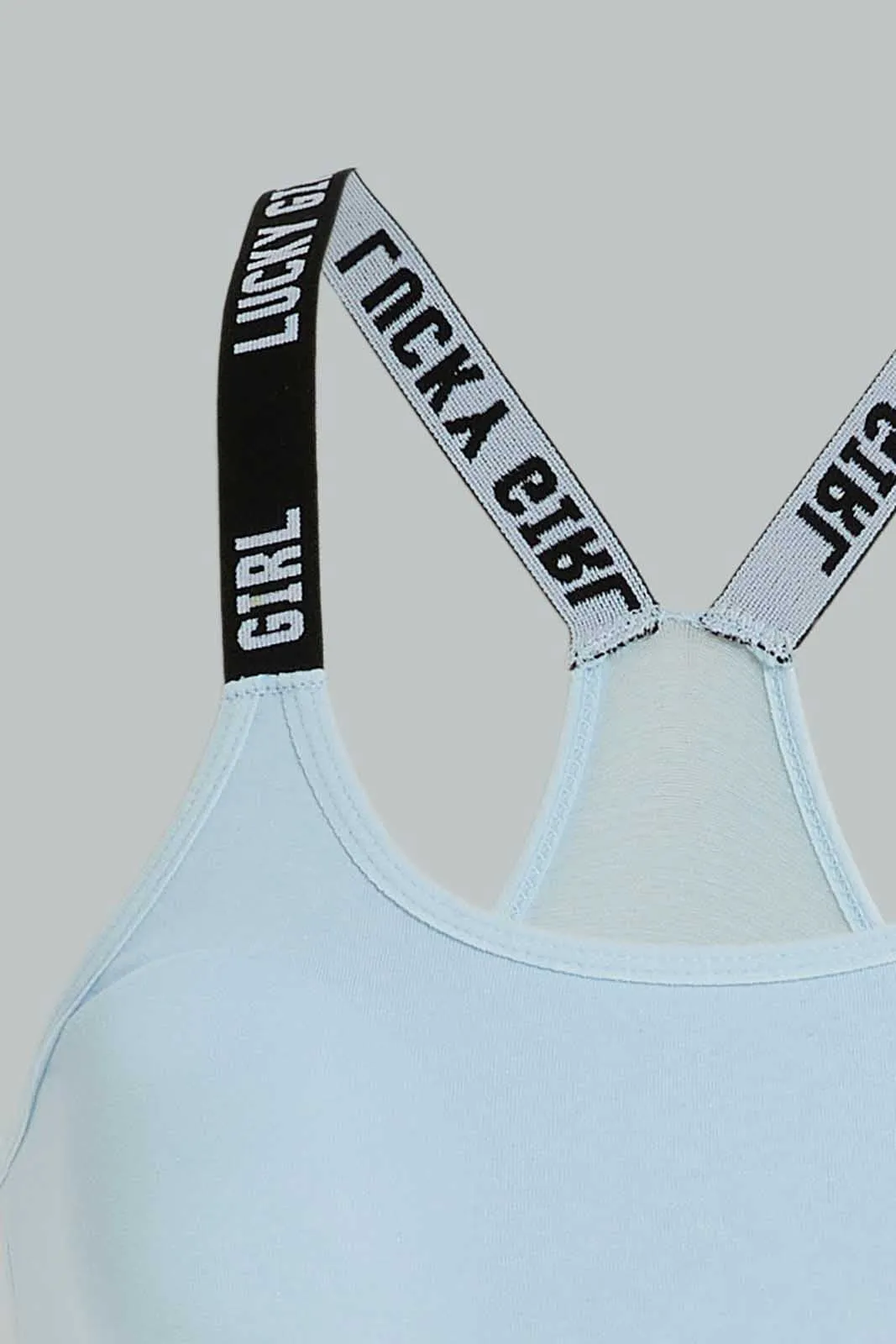 Senior Girls Blue And Grey Padded Bra (2 Piece)