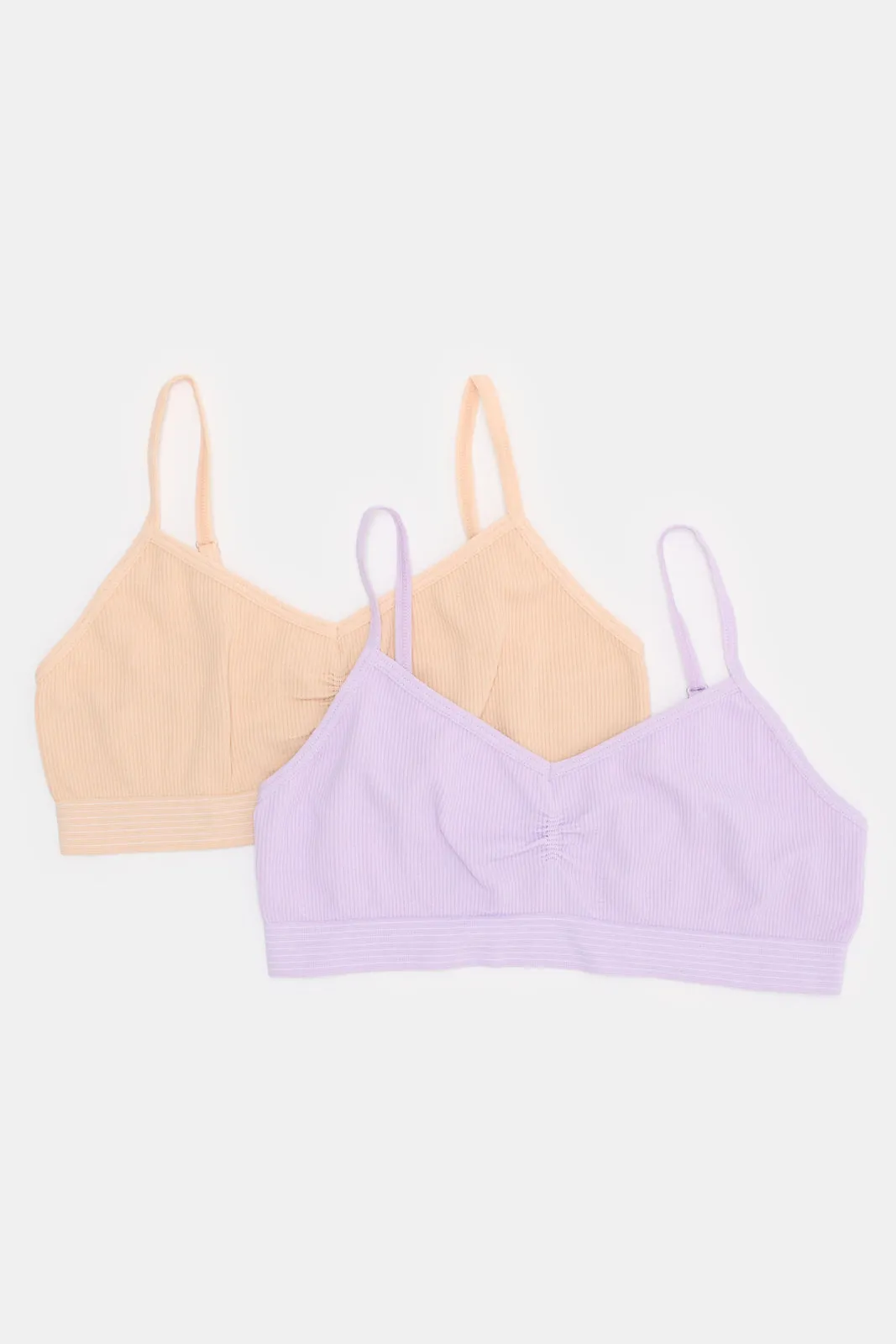 Senior Girls Lilac And Orange Bra (Pack of 2)