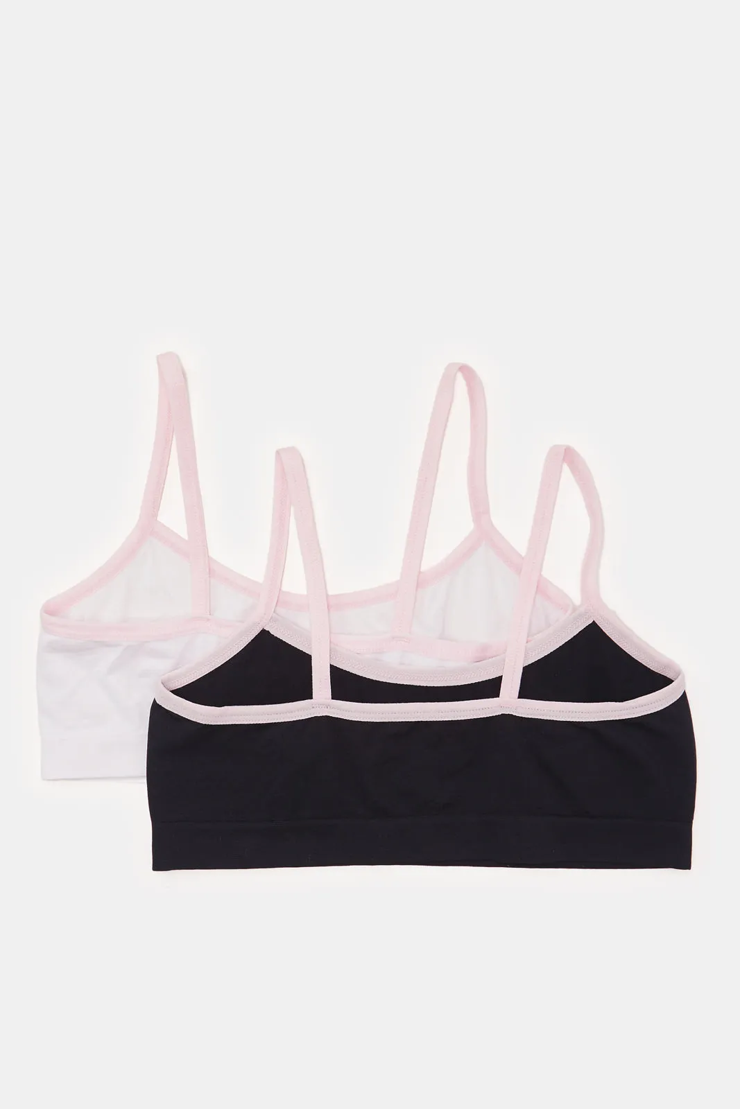 Senior Girls Pink And Black Bra Set (Pack Of 2)