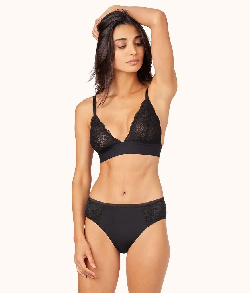 The Lace High Waist Bikini: Jet Black