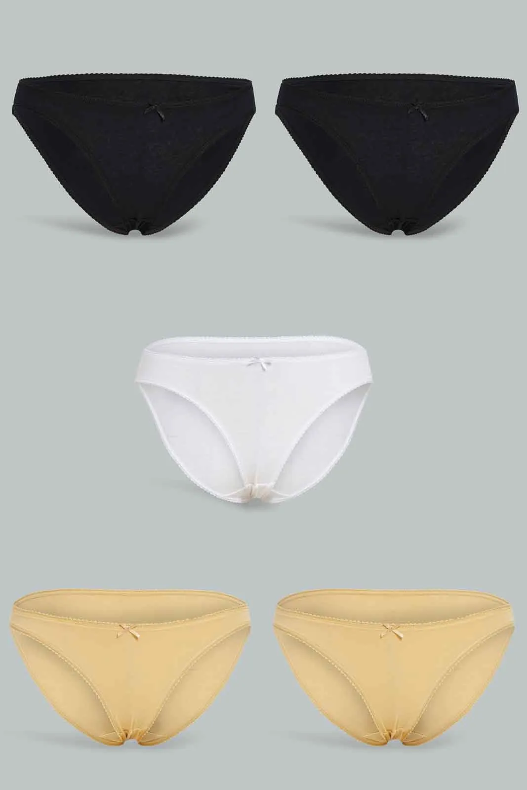 Women Assorted Plain Bikini Brief (Pack of 5)