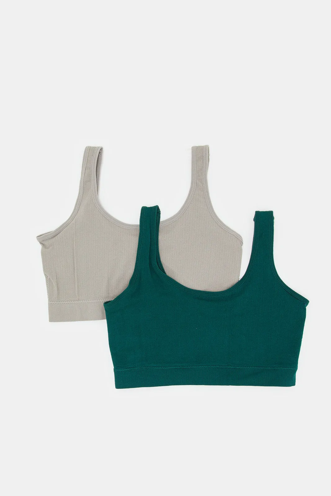 Women Green And Grey Comfort Bra Set (Pack Of 2)