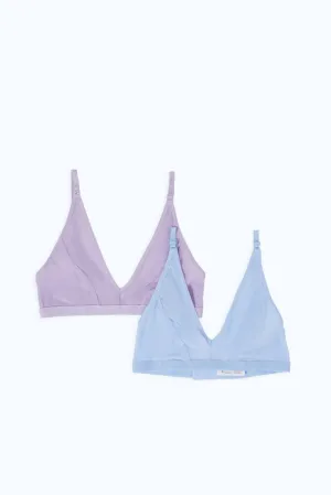 Women Pink And Blue Non Padded Bra (2 Piece)