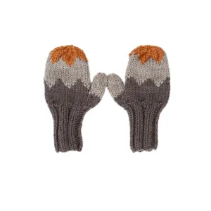 Zig Zag Mittens Grey